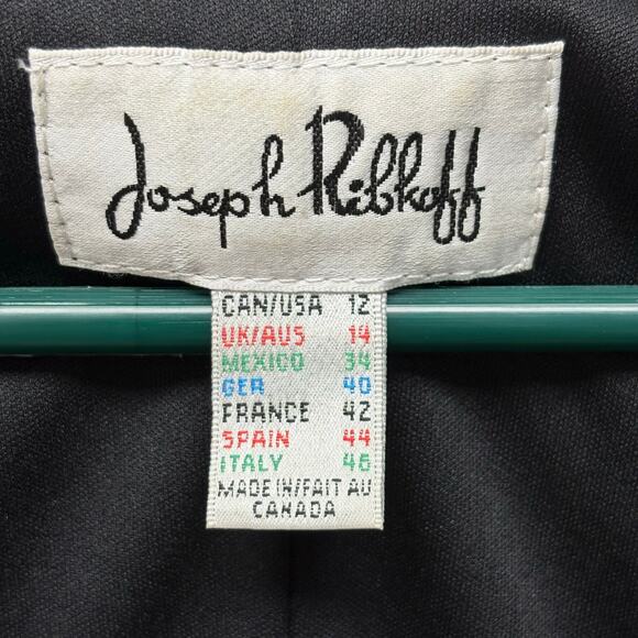 Joseph Ribkoff Dress Abstract Print Faux Wrap V Neck Ruched Multicolor  Size 12 - Picture 3 of 6